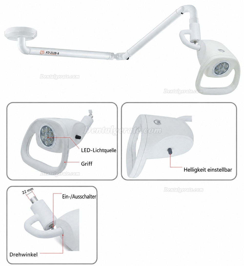 21W LED hängende chirurgische Turmlampe medizinische Untersuchungsleuchte KWS KD-202B-8 21W LED hängende chirurgische Turmlampe medizinische Untersuchungsleuchte KWS KD-202B-8